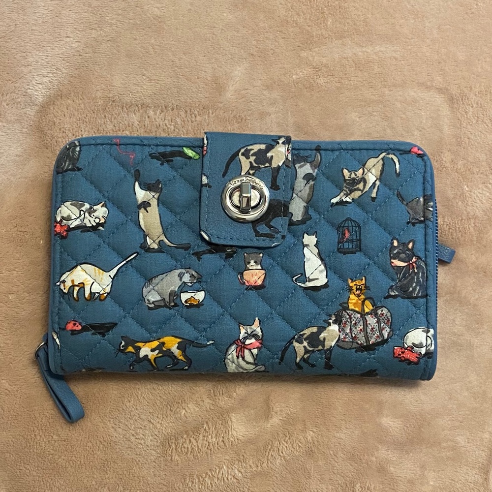 Vera Bradley Turnlock wallet in “Cat’s Meow”